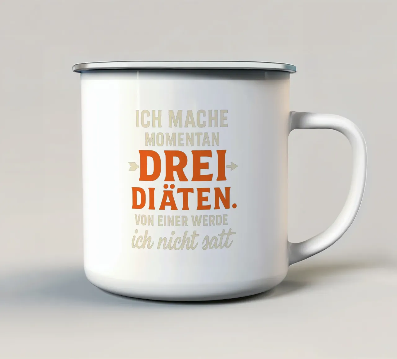 ICH MACHE DREI DIÄTEN- eine macht mich nicht satt tazza in smalto da Vintage Van Gogh