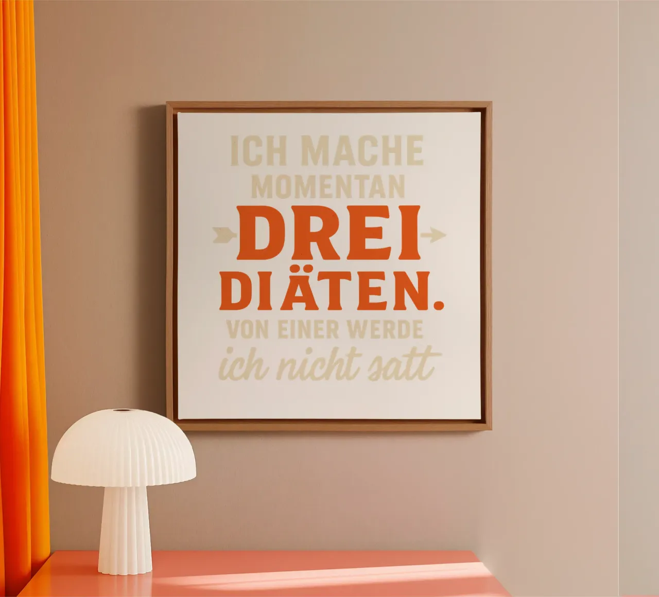 ICH MACHE DREI DIÄTEN- eine macht mich nicht satt canvas by Vintage Van Gogh