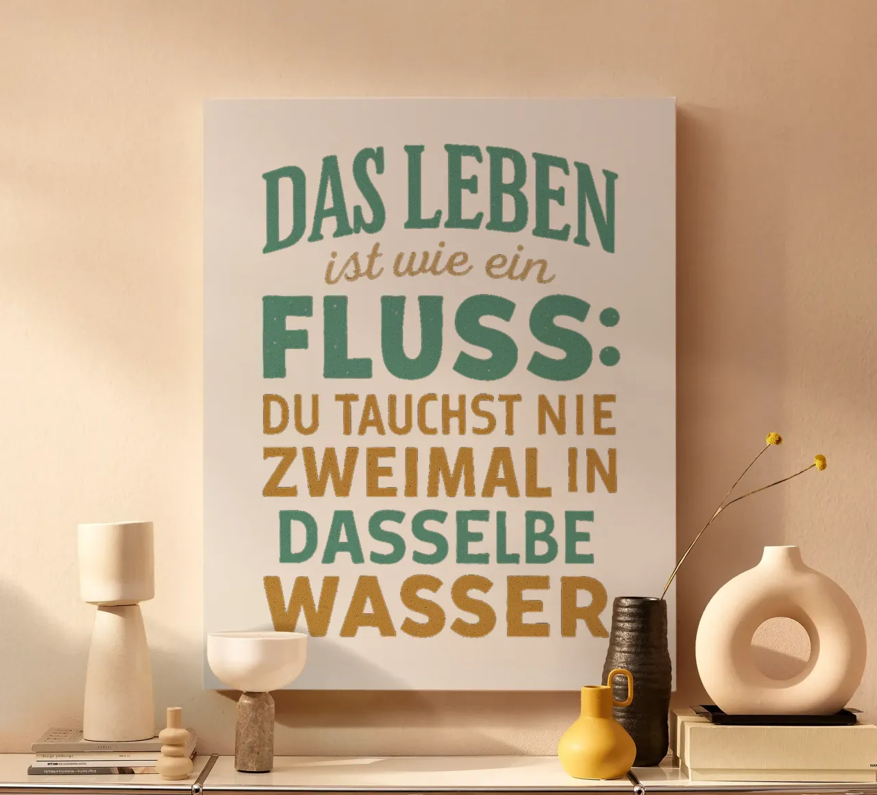 DAS LEBEN IST EIN FLUSS canvas by Vintage Van Gogh