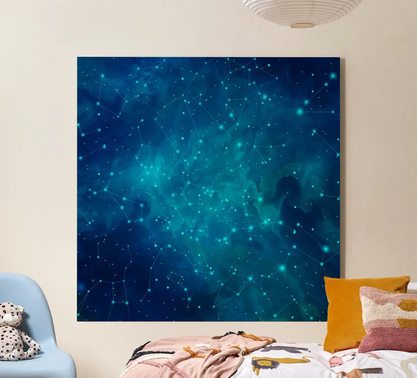 Indigo Nebula acryl van Vivi Nicolin
