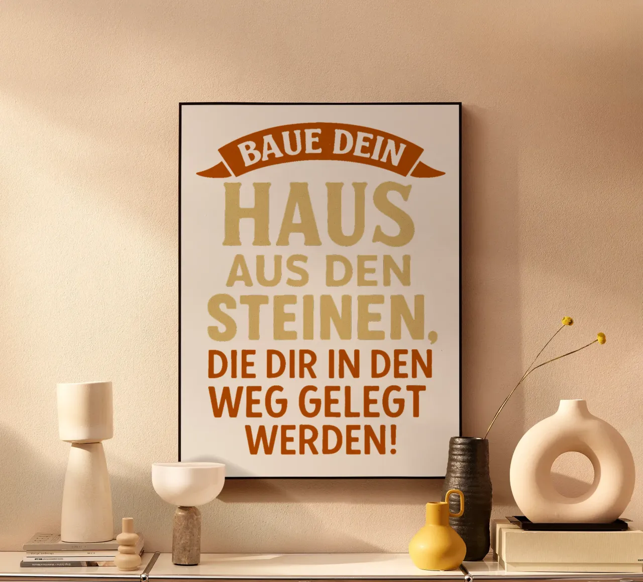 BAUE DEIN HAUS AUS DEN STEINEN, DIE IM WEG LIEGEN alluminio dibond da Vintage Van Gogh
