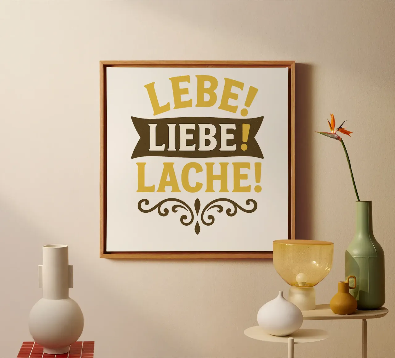 LEBE LIEBE LACHE tela con Cornice a cassetta da Vintage Van Gogh