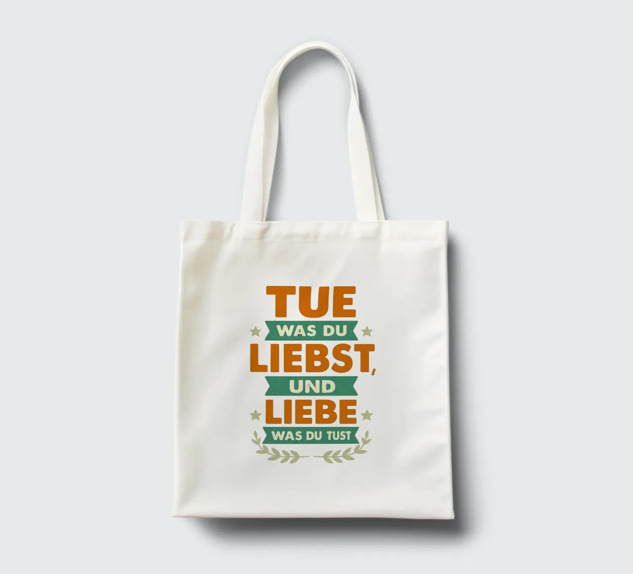 TUE WAS DU LIEBST UND LIEBE WAS DU TUST borsa in juta da Vintage Van Gogh