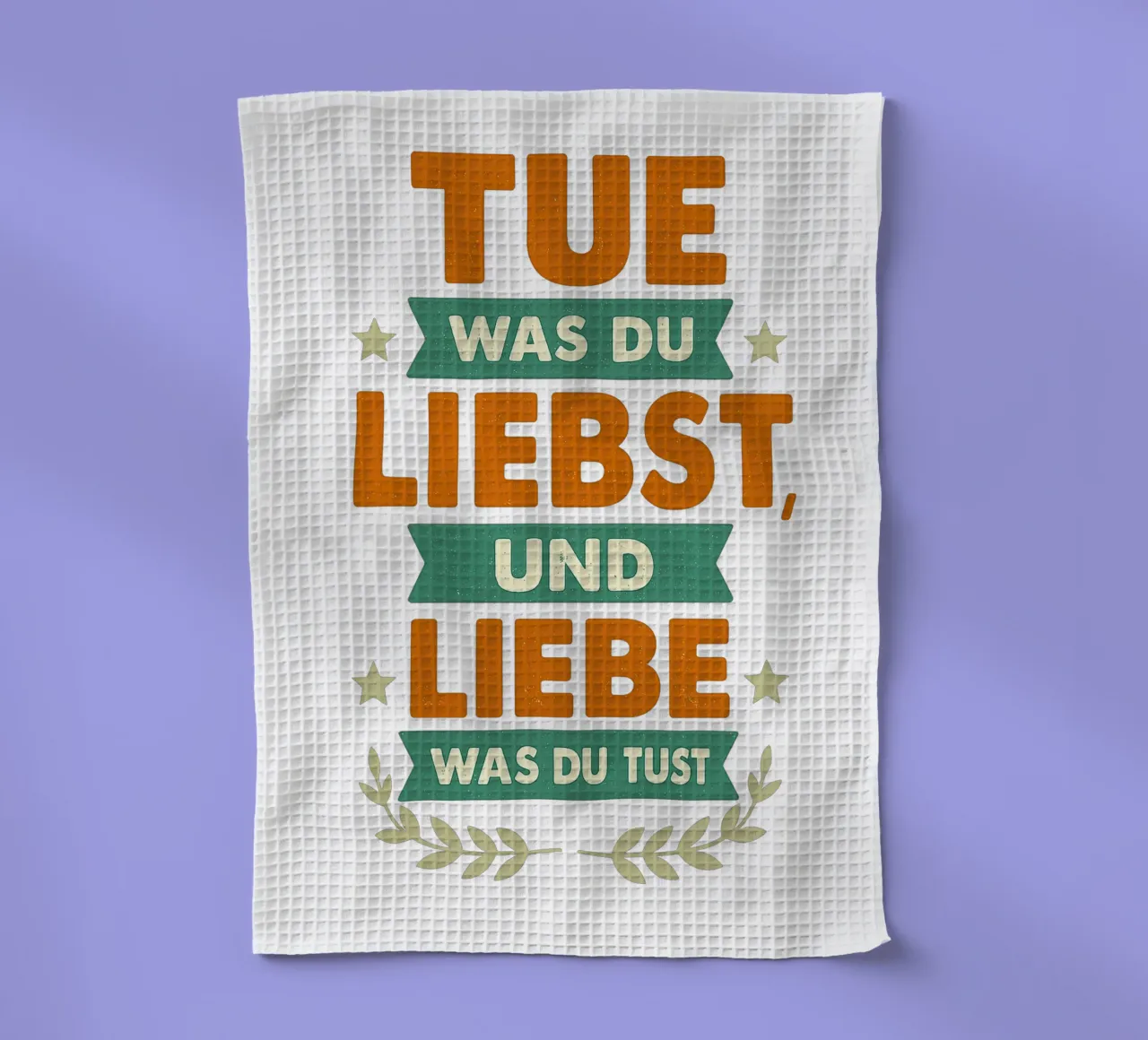 TUE WAS DU LIEBST UND LIEBE WAS DU TUST torchon de Vintage Van Gogh