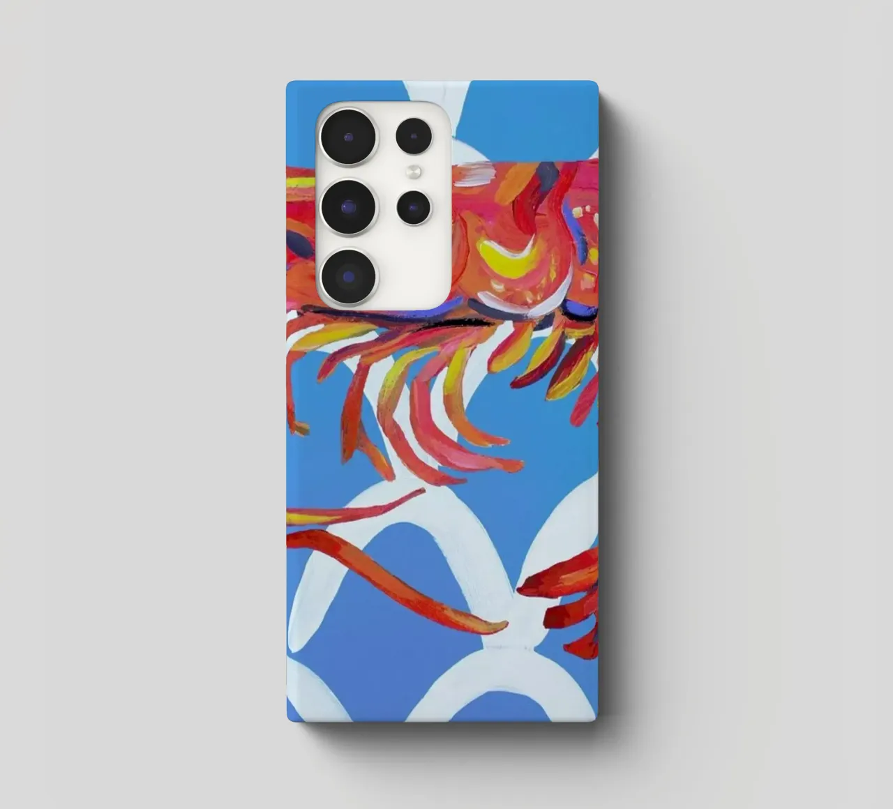 Prawn On Blue Wavey samsung phone case by Alice Straker