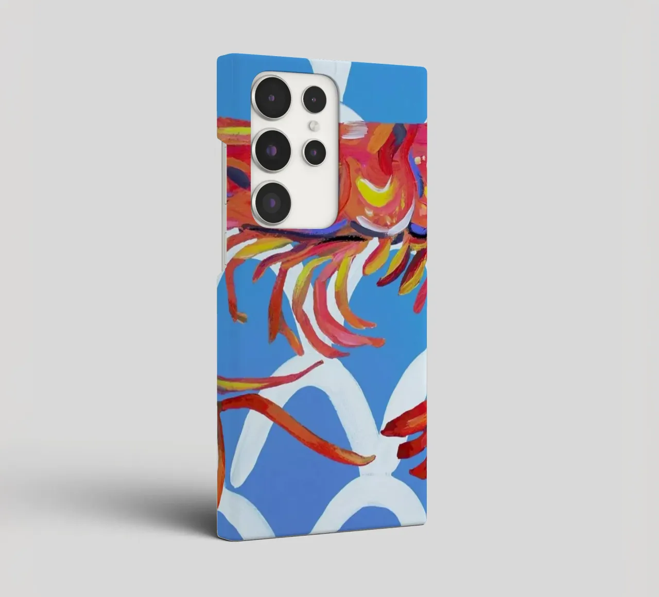 Prawn On Blue Wavey samsung phone case by Alice Straker