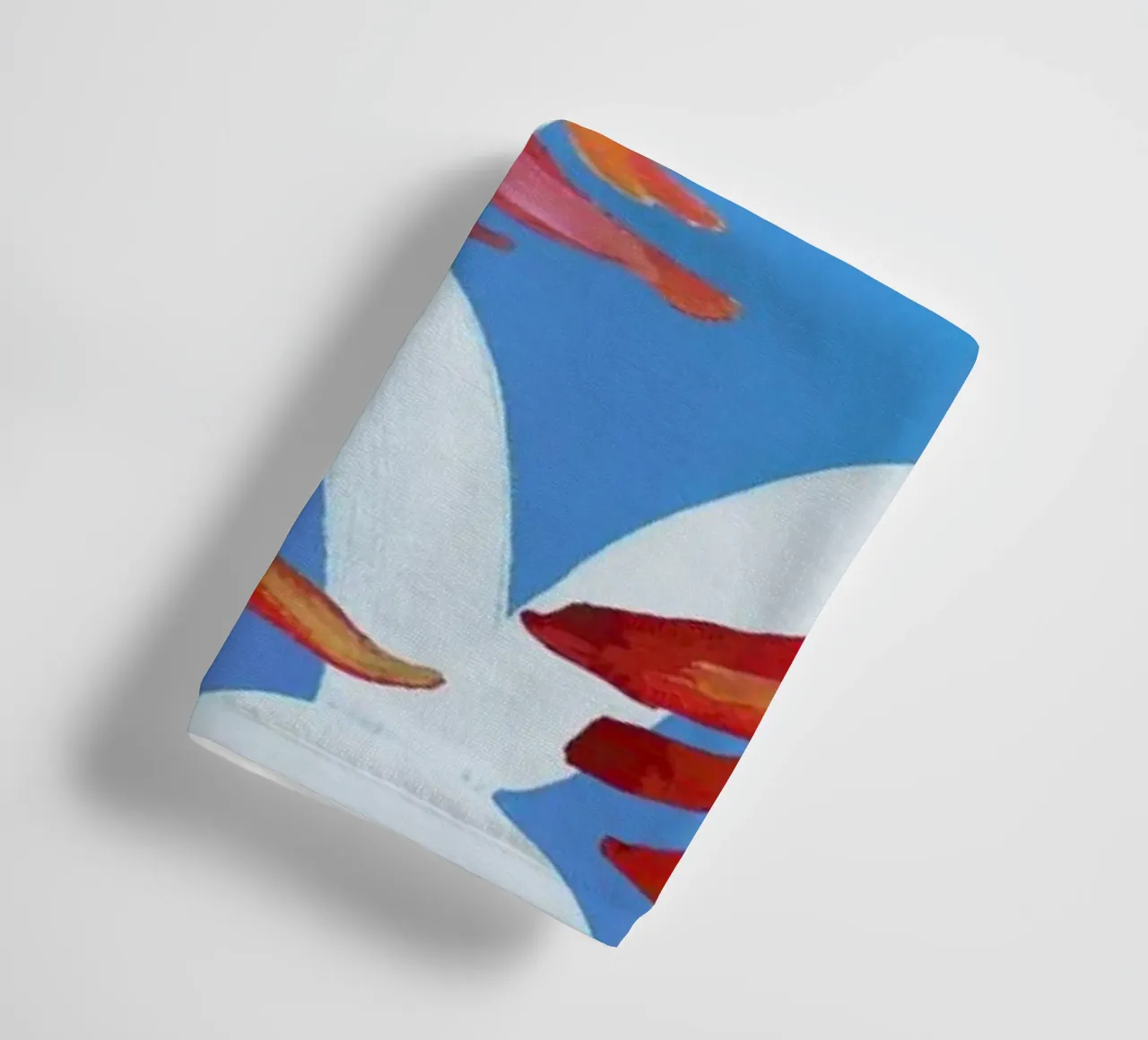 Prawn On Blue Wavey towel by Alice Straker