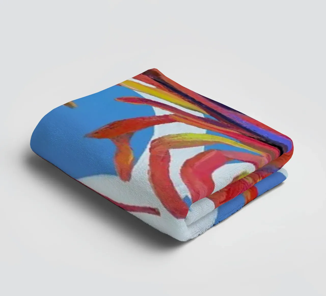 Prawn On Blue Wavey towel by Alice Straker