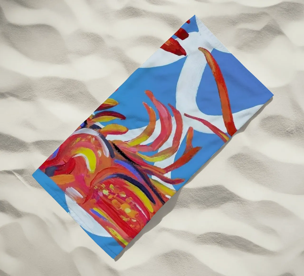 Prawn On Blue Wavey telo mare da Alice Straker