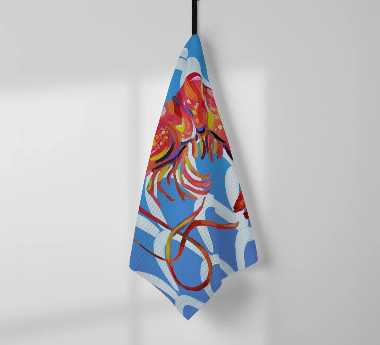Prawn On Blue Wavey canovaccio da cucina da Alice Straker