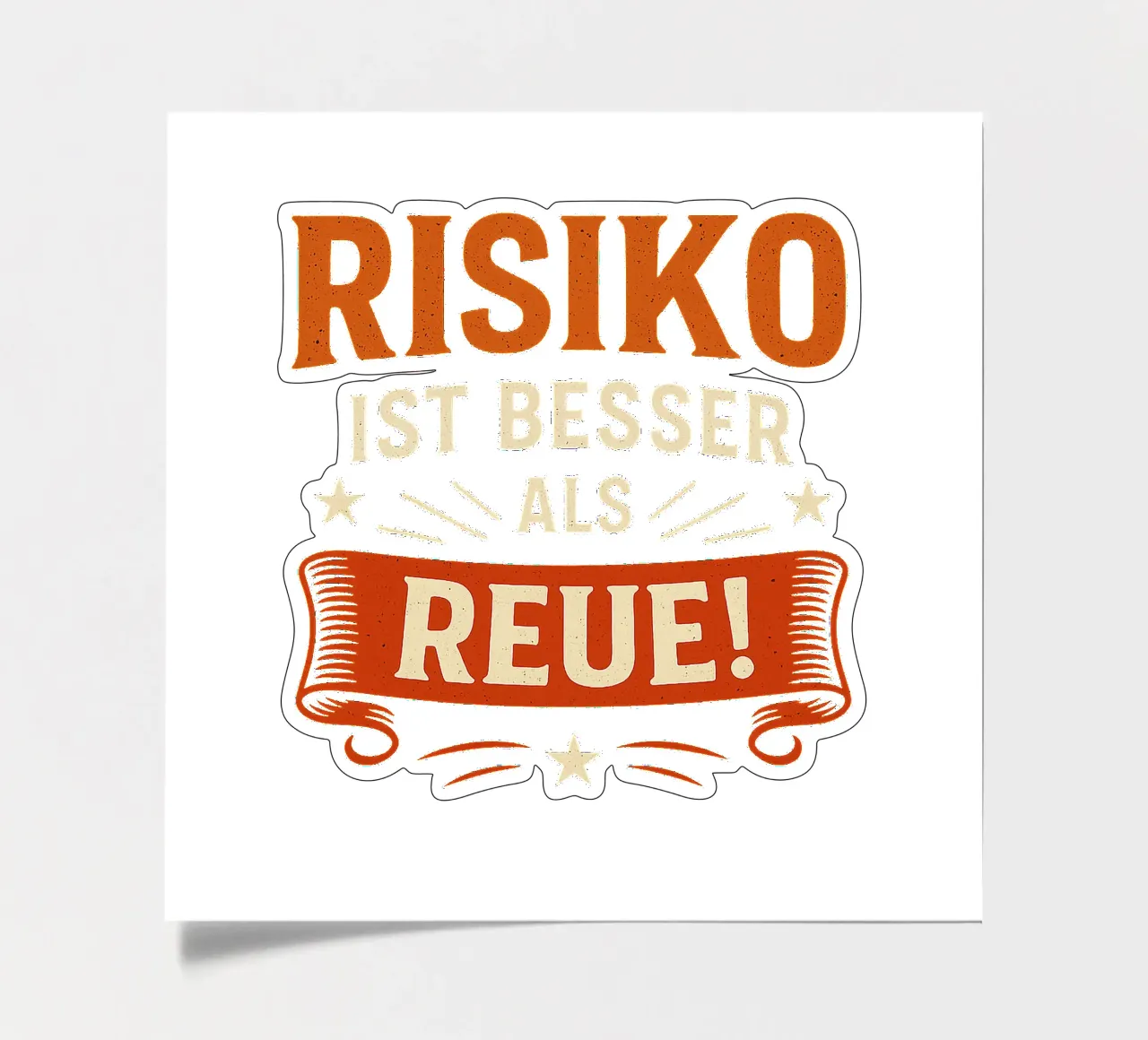 RISIKO IST BESSER ALS REUE sticker sheet by Vintage Van Gogh