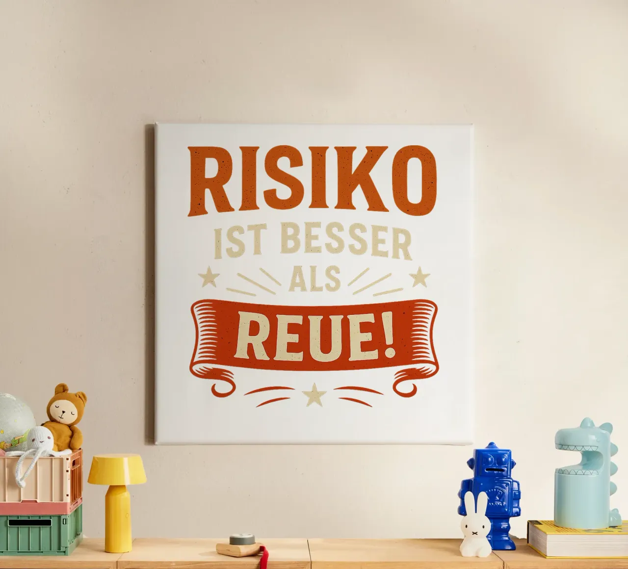 RISIKO IST BESSER ALS REUE tela con Cornice a cassetta da Vintage Van Gogh