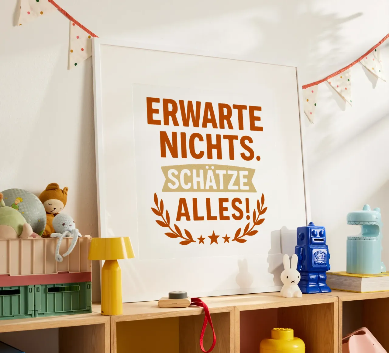 ERWARTE NICHTS, SCHÄTZE ALLES poster con telaio in plastica da Vintage Van Gogh