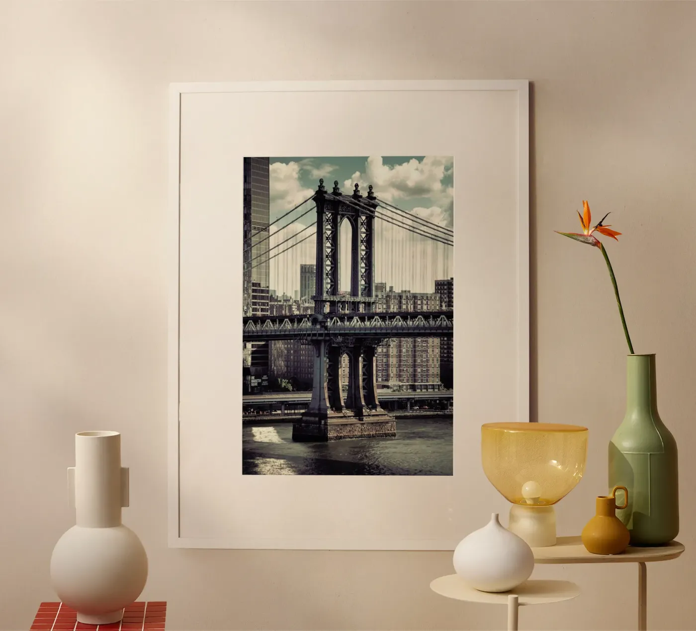 Manhattan Bridge poster van Michael Belhadi