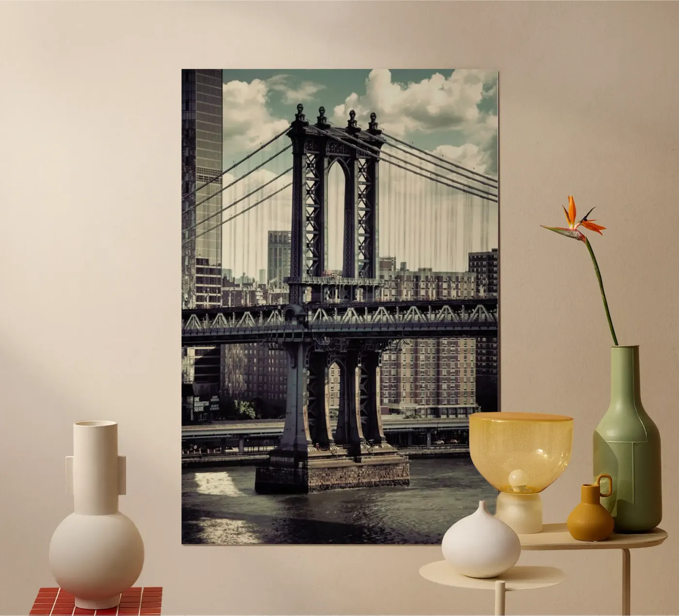 Manhattan Bridge poster van Michael Belhadi