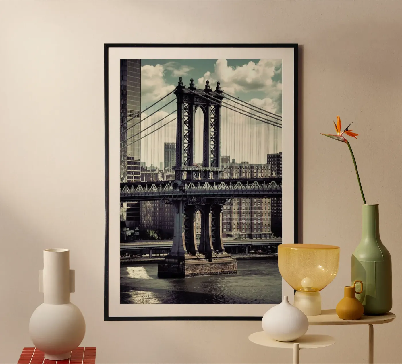 Manhattan Bridge poster van Michael Belhadi