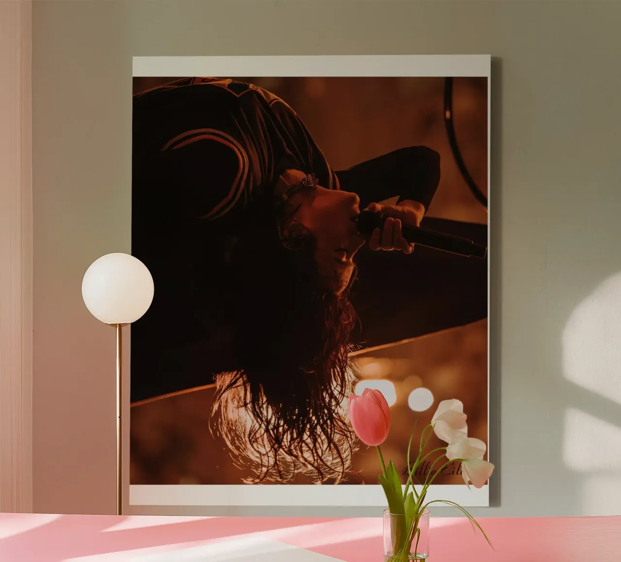 Billie Eilish Perform - 003 canvas with Floater frame by AudioLibrary