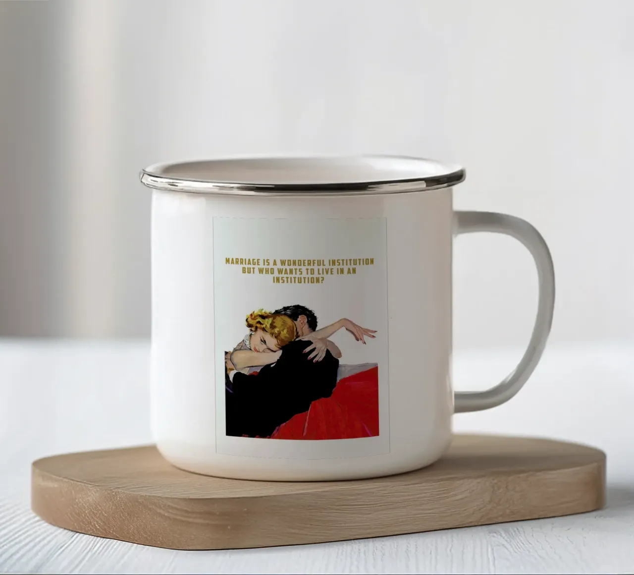 Marriage Is A Wonderful tazza in smalto da Gallery Print and Art Limited