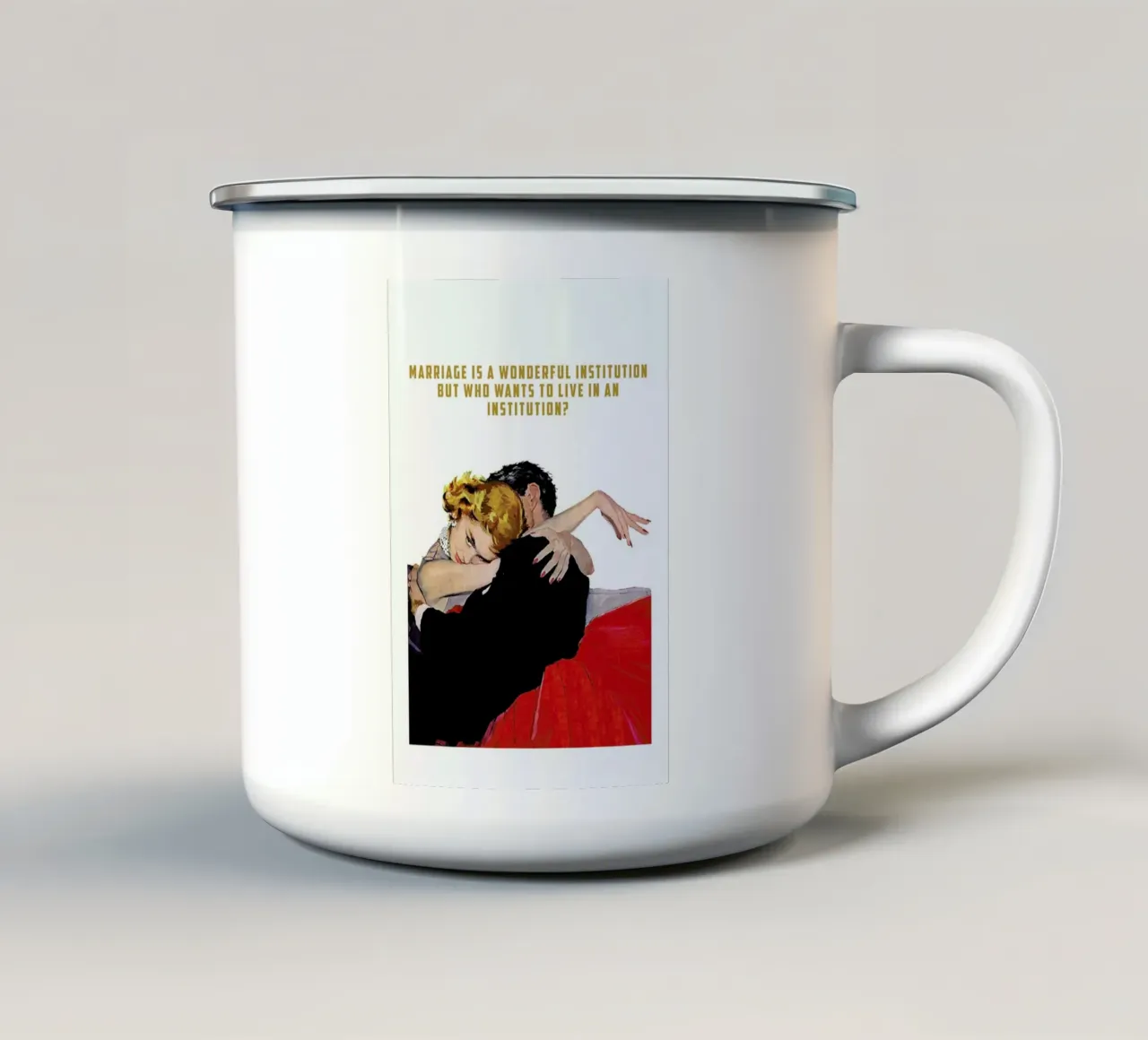 Marriage Is A Wonderful tazza in smalto da Gallery Print and Art Limited