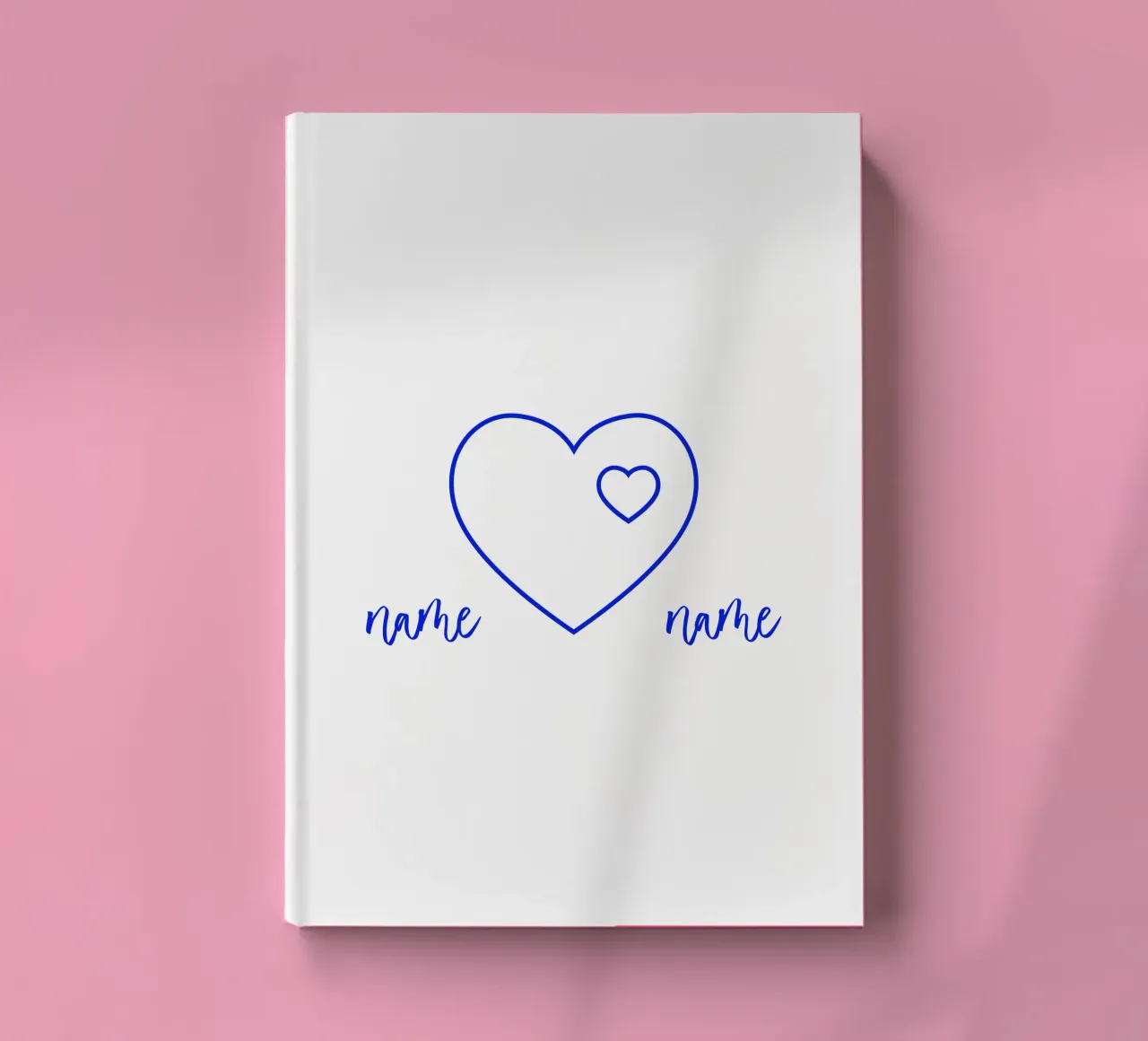 Heart personalisable with name and minimalist notebook by Lilou Art