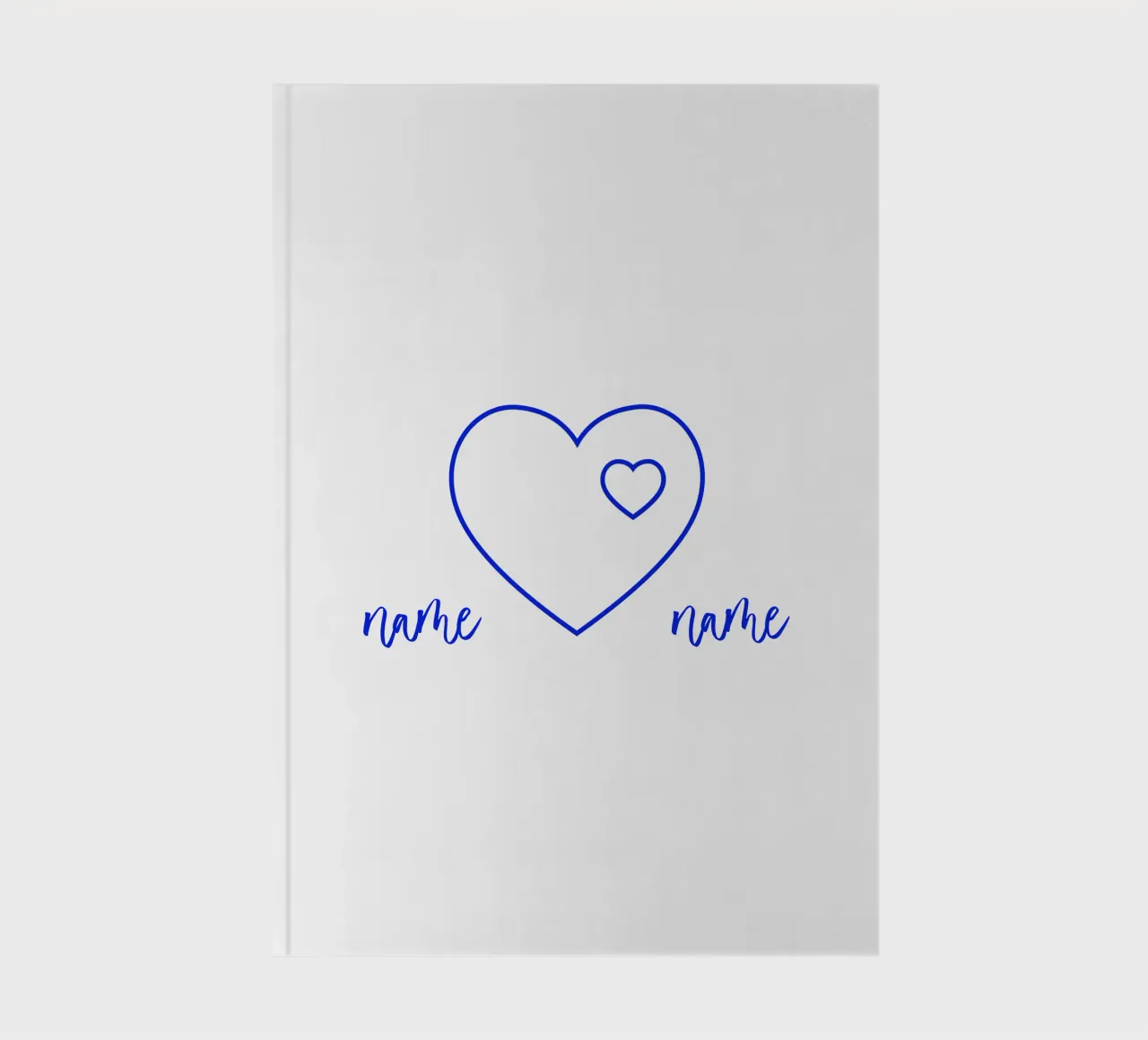 Heart personalisable with name and minimalist notebook by Lilou Art