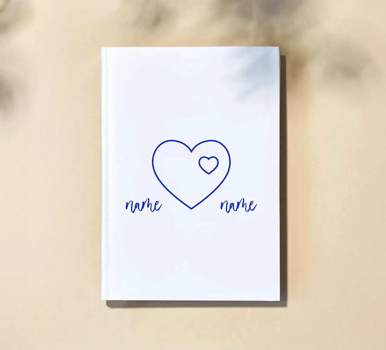 Heart personalisable with name and minimalist notebook by Lilou Art