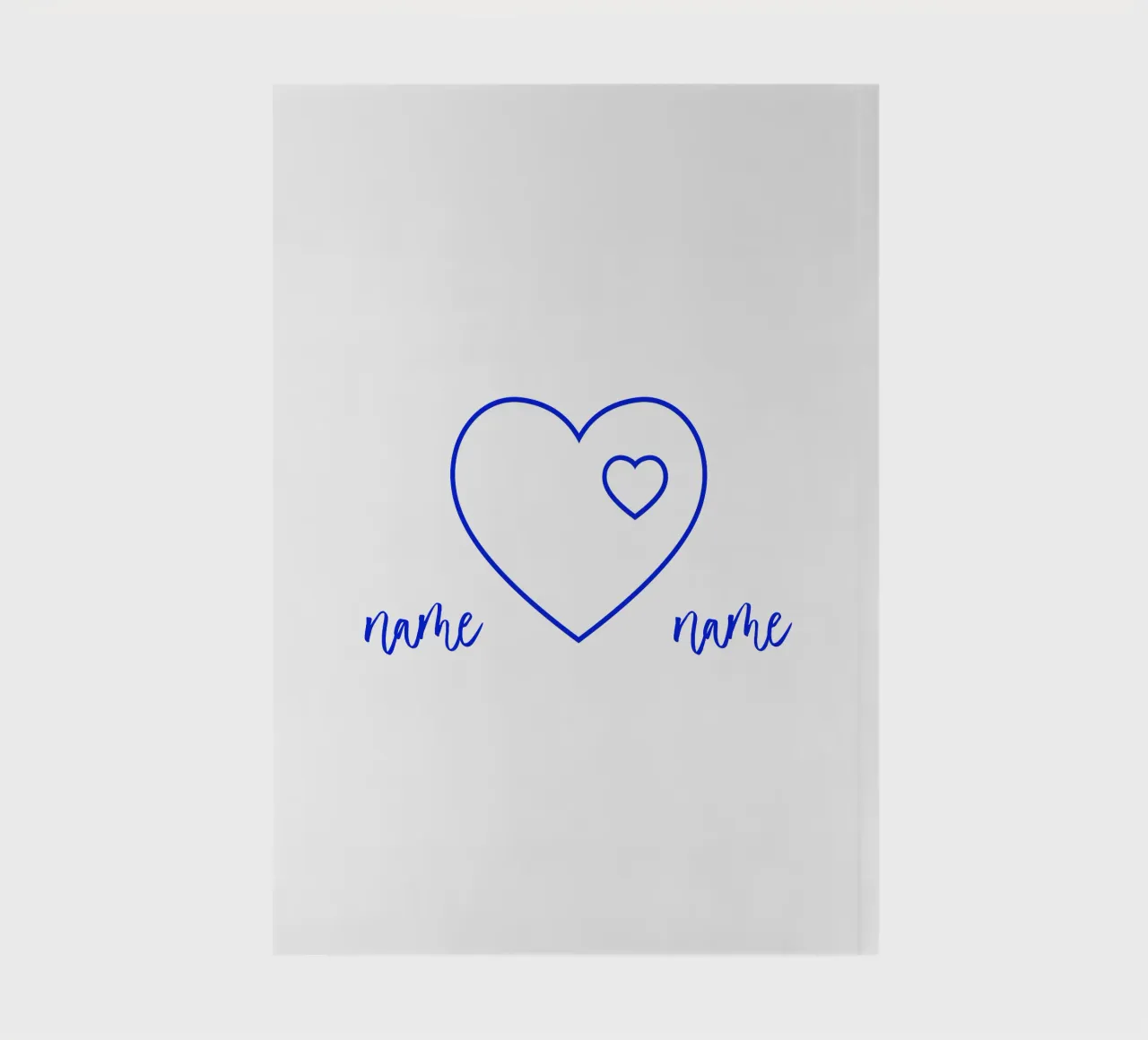 Heart personalisable with name and minimalist notebook by Lilou Art