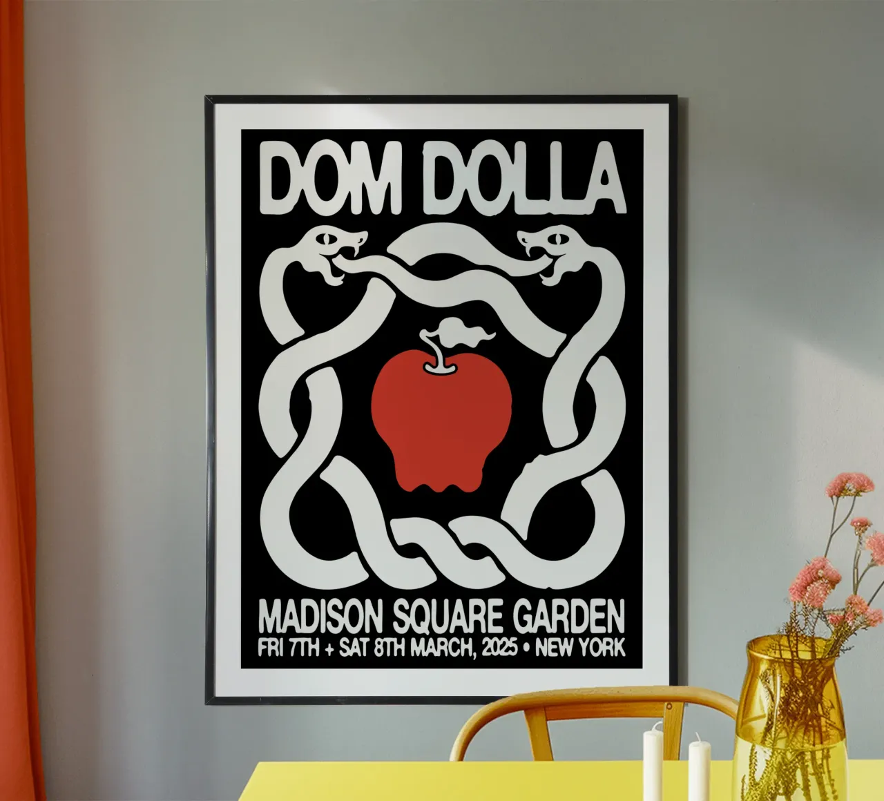 Dom Dolla Madison Square Garden poster con telaio in plastica da carleemiller