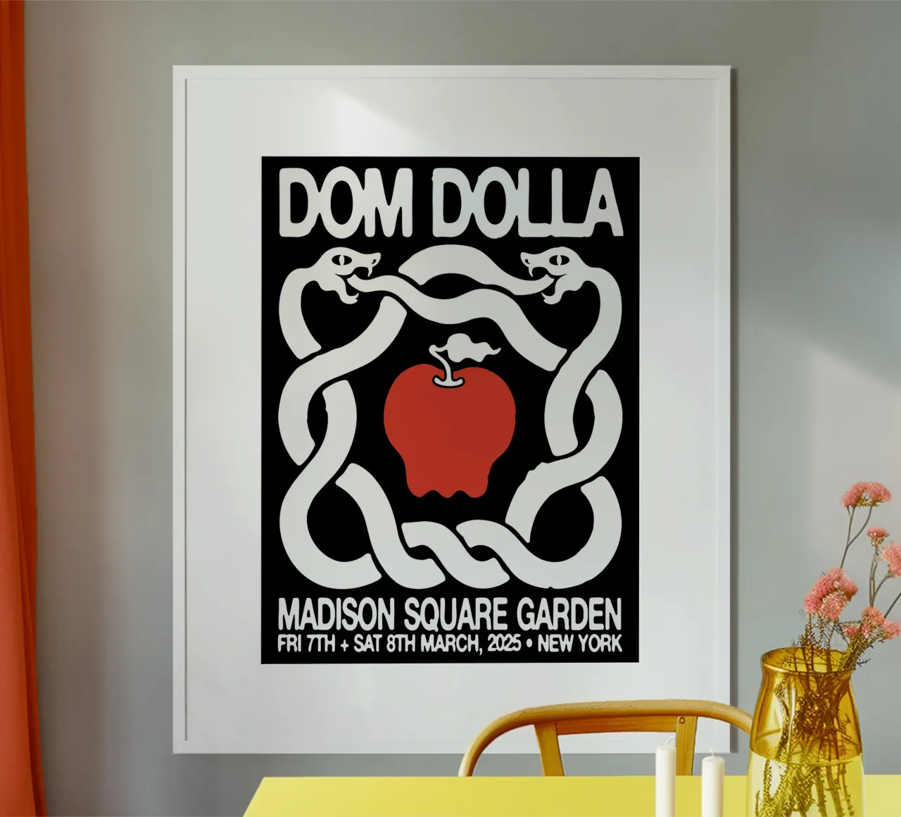 Dom Dolla Madison Square Garden poster con telaio in plastica da carleemiller