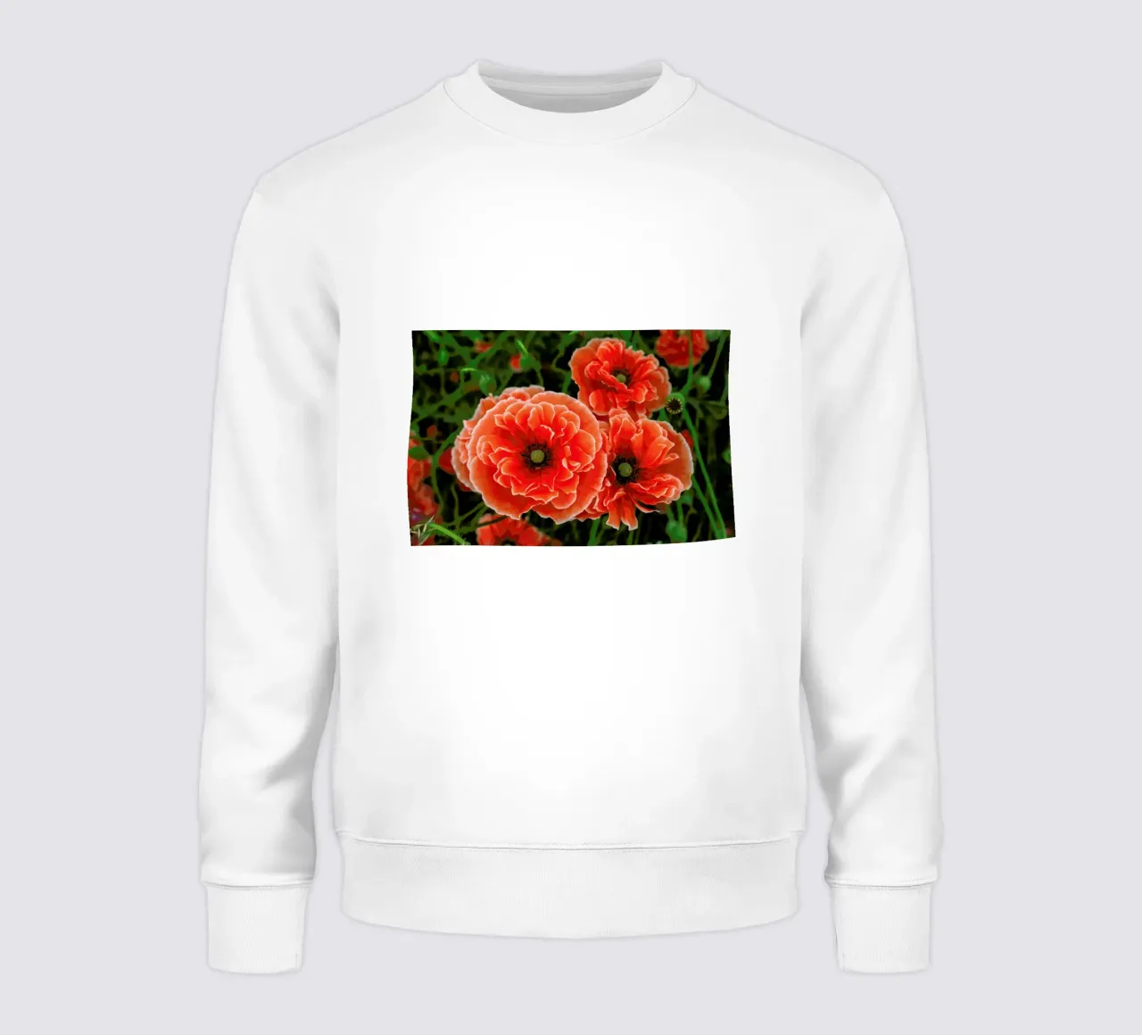 Red White Edge Poppy felpa da Curious Collections by Marielle Leenders