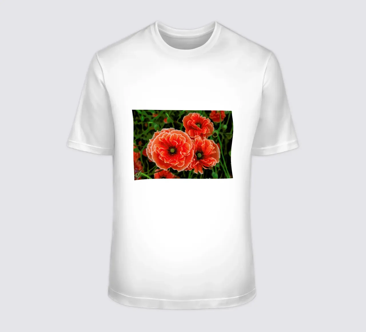 Red White Edge Poppy t-shirt da Curious Collections by Marielle Leenders