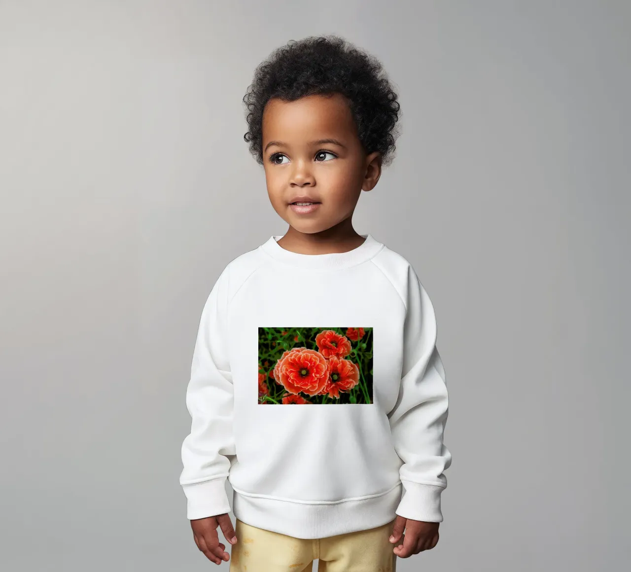 Red White Edge Poppy felpa neonato da Curious Collections by Marielle Leenders