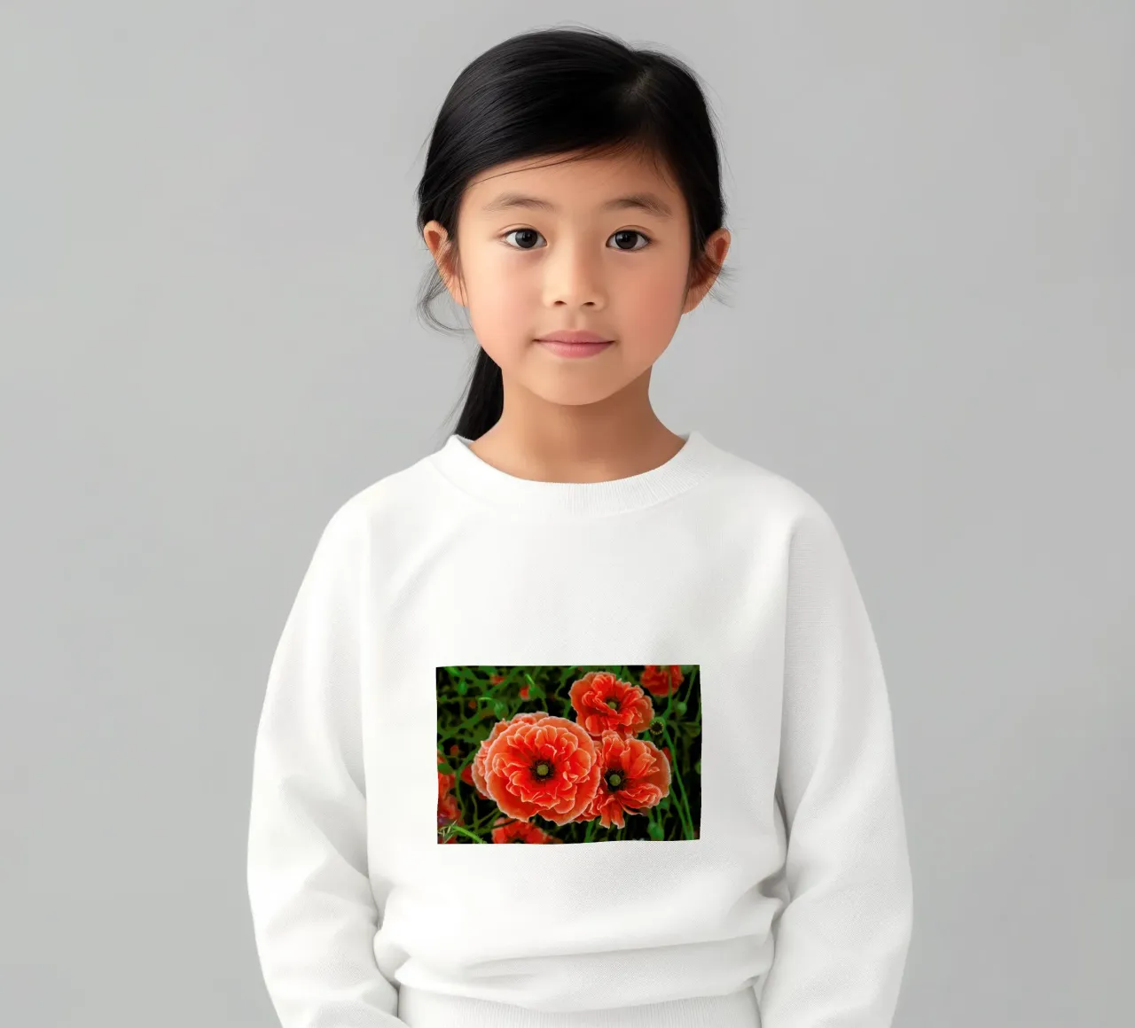 Red White Edge Poppy felpa bambino da Curious Collections by Marielle Leenders
