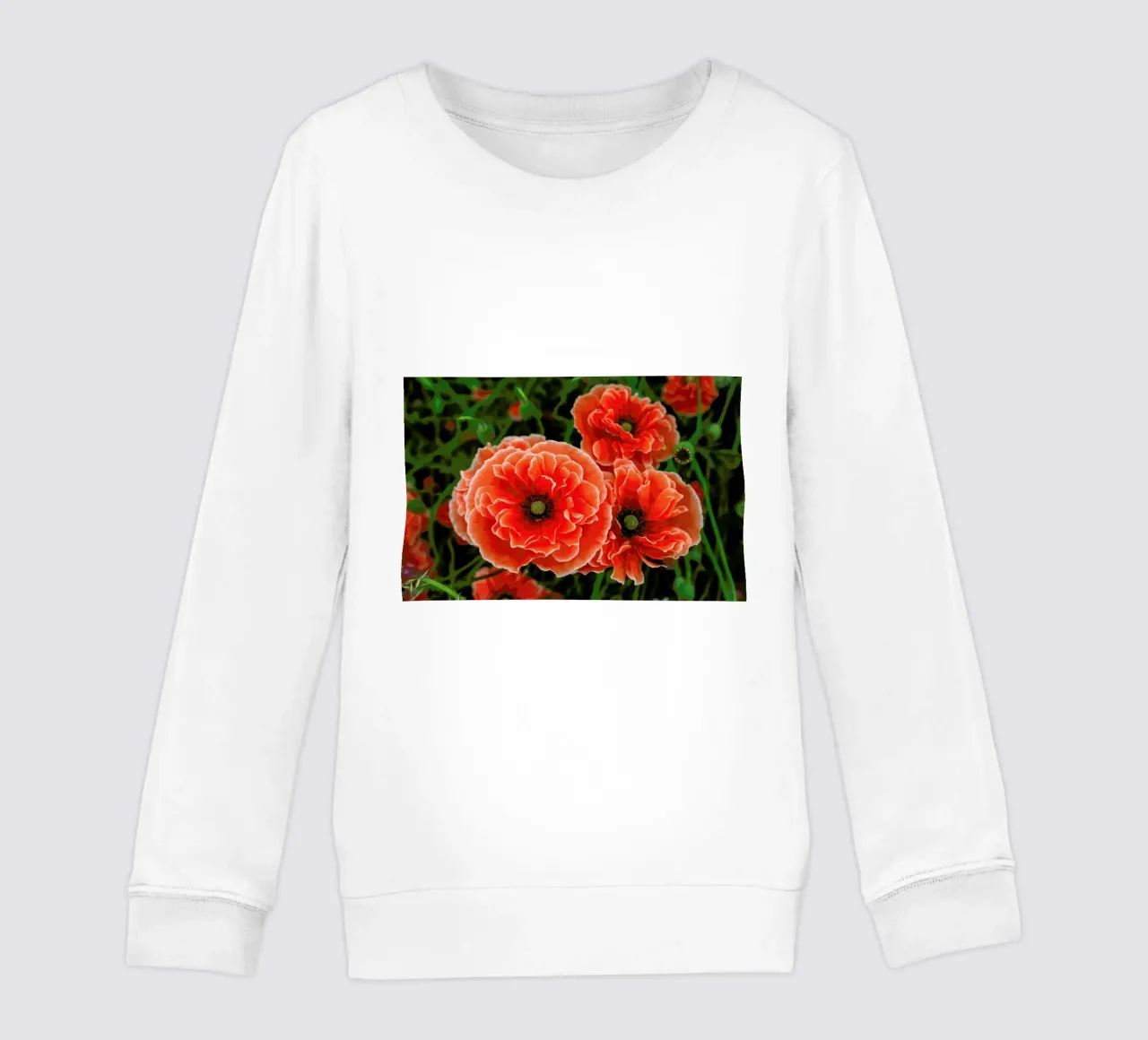 Red White Edge Poppy felpa bambino da Curious Collections by Marielle Leenders