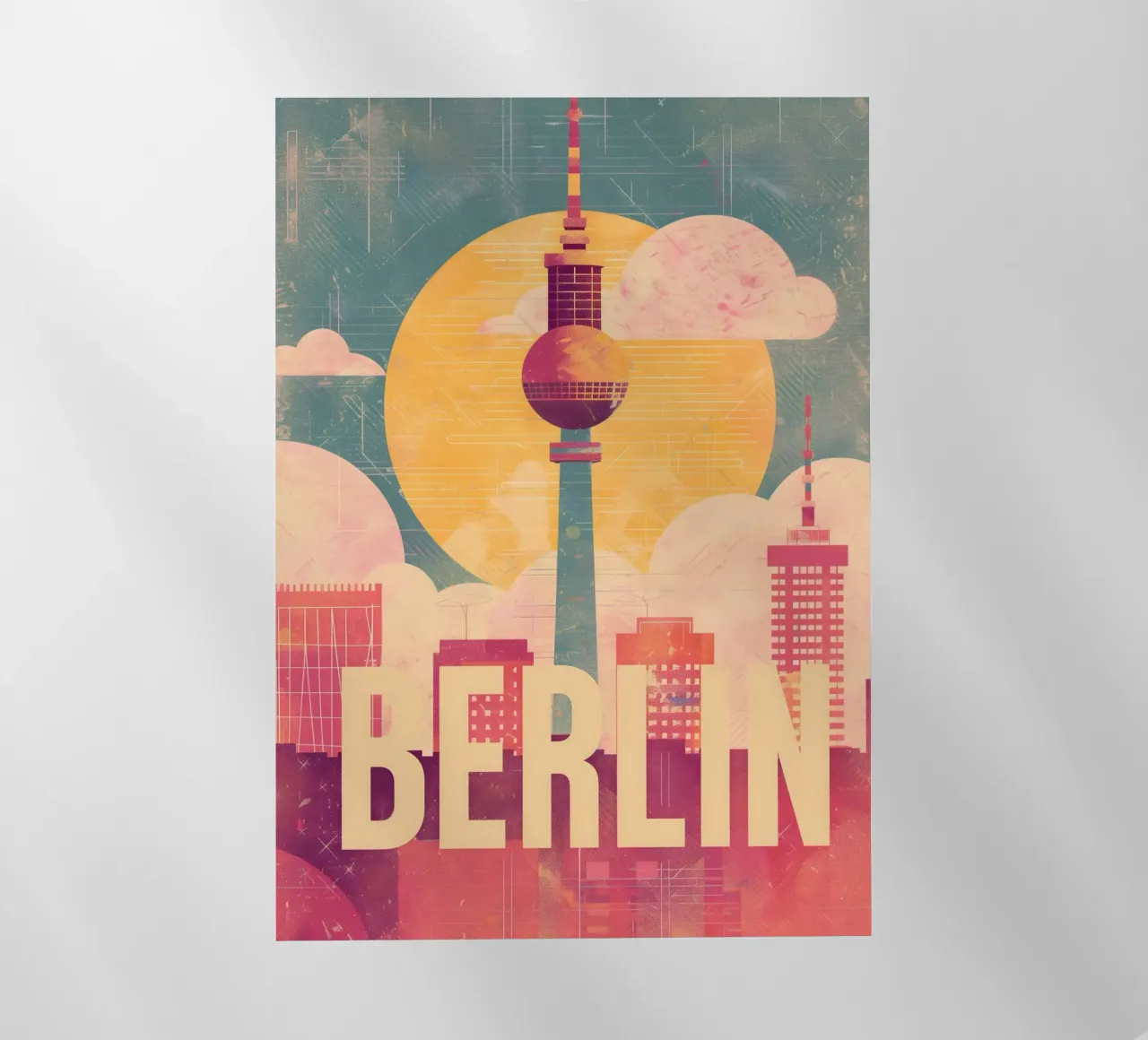 Torre della televisione di Berlino pellicola backlit da Vintage Travel Art
