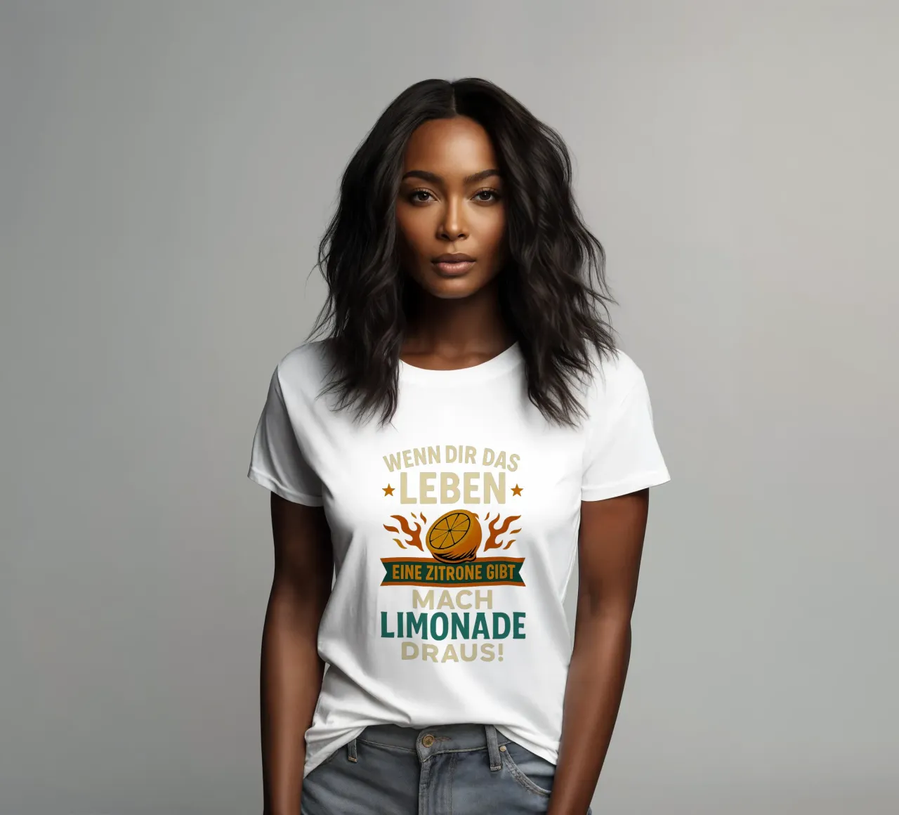 WENN DIR DAS LEBEN EINE ZITRONE GIBT, MACH LIMONADE DRAUS t-shirt da donna da Vintage Van Gogh