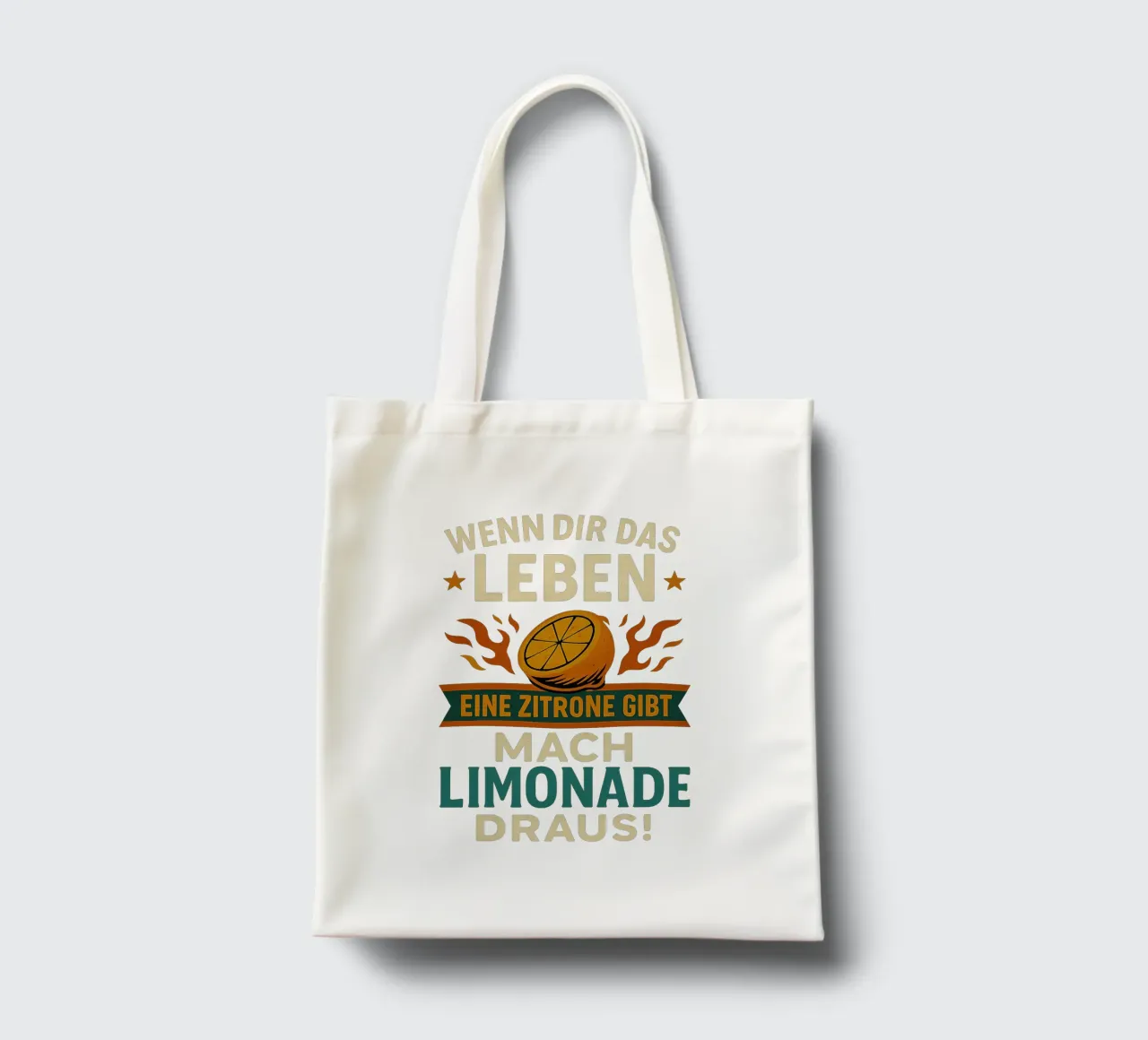 WENN DIR DAS LEBEN EINE ZITRONE GIBT, MACH LIMONADE DRAUS borsa in juta da Vintage Van Gogh
