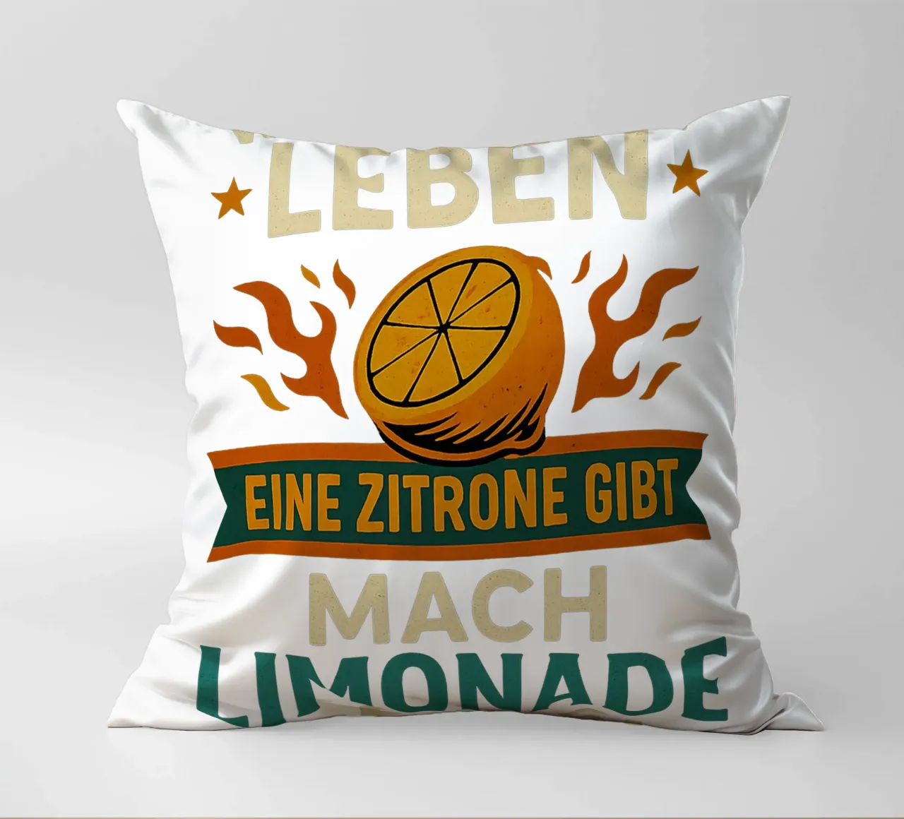 WENN DIR DAS LEBEN EINE ZITRONE GIBT, MACH LIMONADE DRAUS cuscino da Vintage Van Gogh