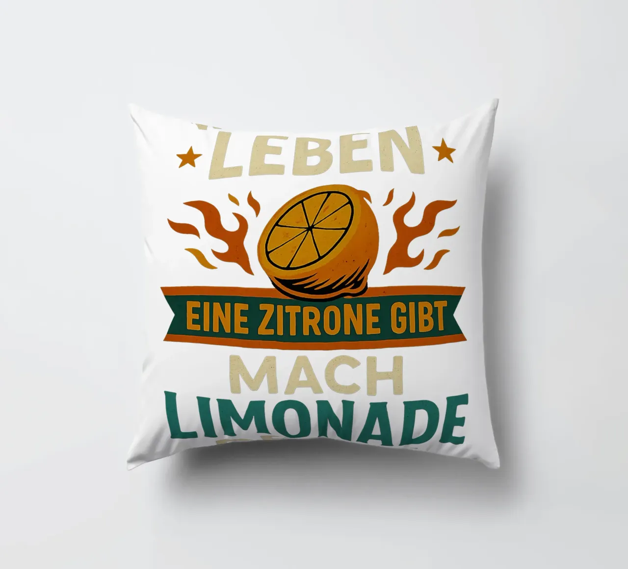 WENN DIR DAS LEBEN EINE ZITRONE GIBT, MACH LIMONADE DRAUS cuscino da Vintage Van Gogh