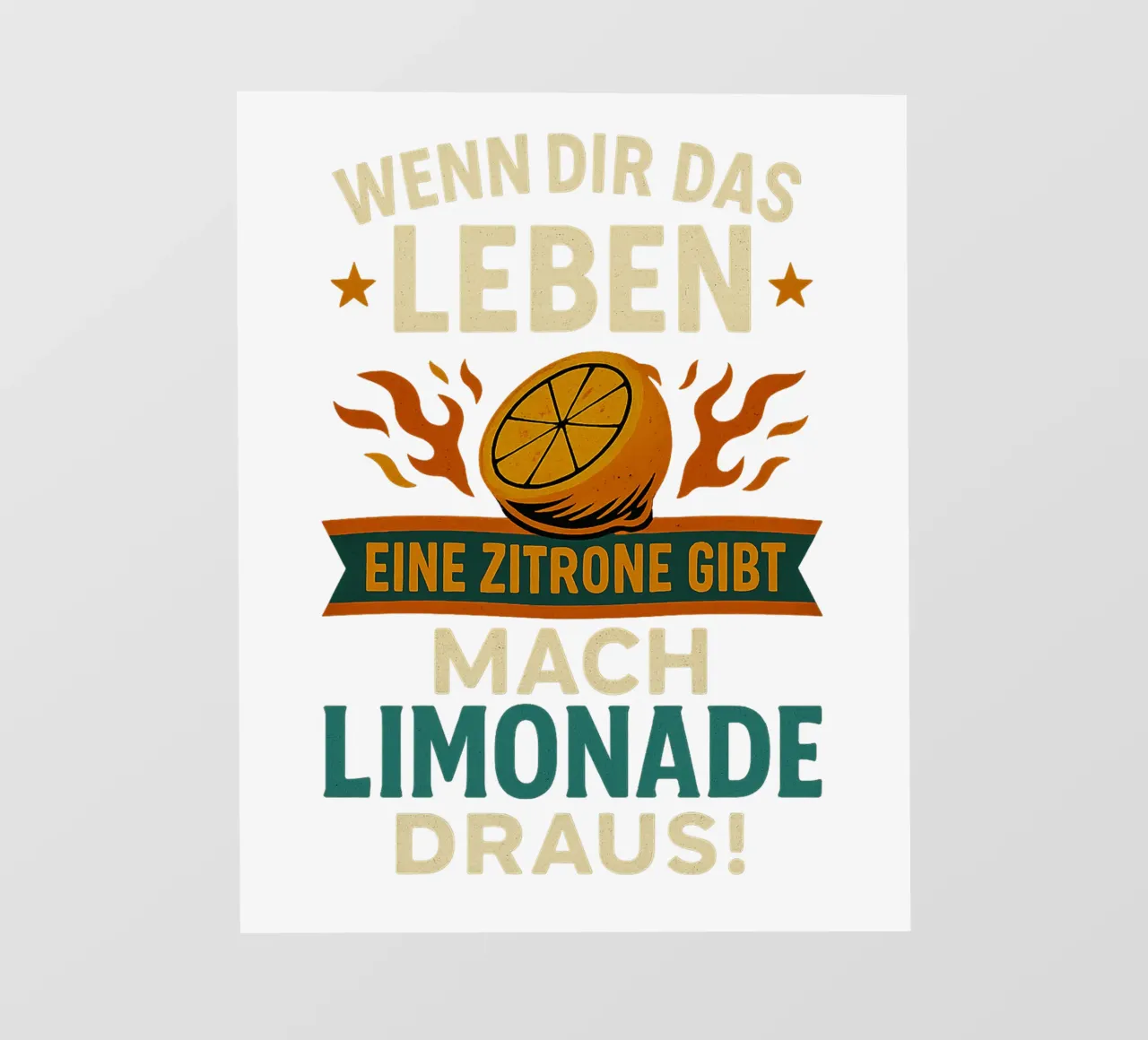 WENN DIR DAS LEBEN EINE ZITRONE GIBT, MACH LIMONADE DRAUS pellicola backlit da Vintage Van Gogh