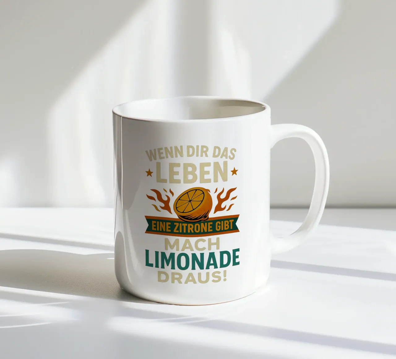 WENN DIR DAS LEBEN EINE ZITRONE GIBT, MACH LIMONADE DRAUS tazza in ceramica da Vintage Van Gogh