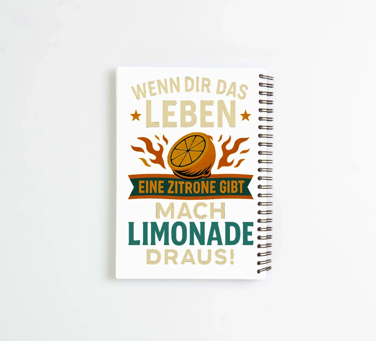 WENN DIR DAS LEBEN EINE ZITRONE GIBT, MACH LIMONADE DRAUS diario ad anelli da Vintage Van Gogh