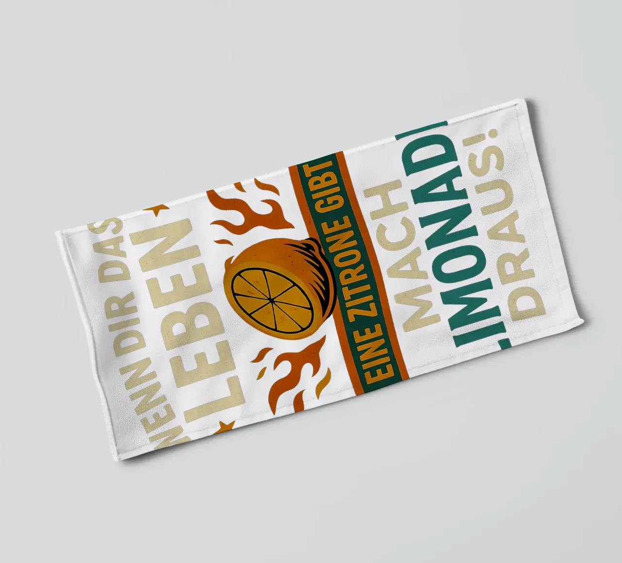 WENN DIR DAS LEBEN EINE ZITRONE GIBT, MACH LIMONADE DRAUS towel by Vintage Van Gogh