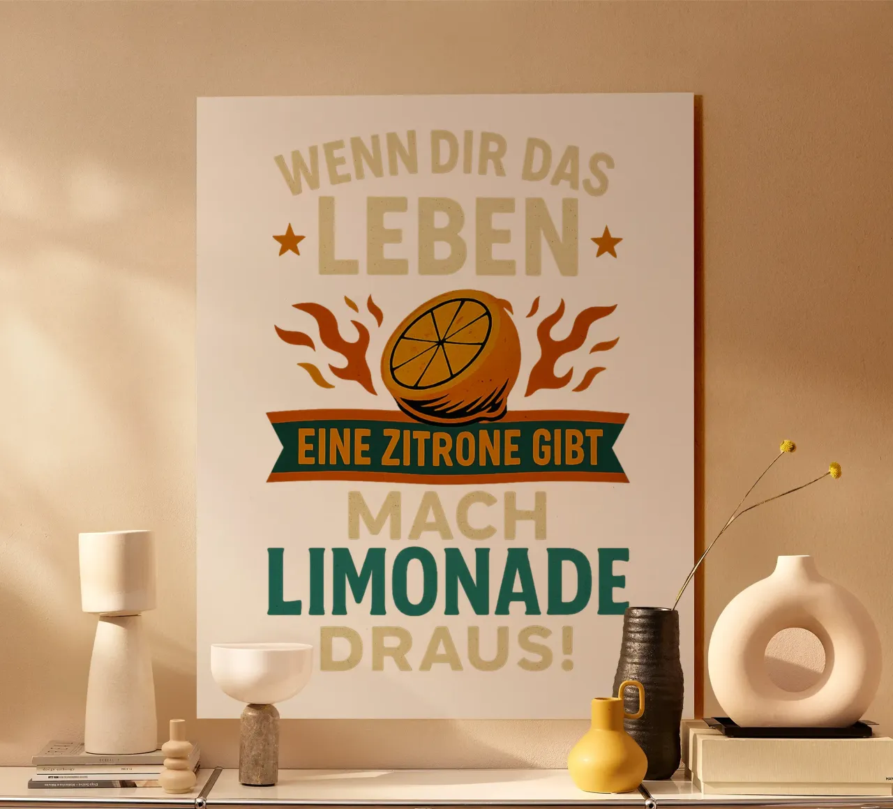 WENN DIR DAS LEBEN EINE ZITRONE GIBT, MACH LIMONADE DRAUS plexiglass da Vintage Van Gogh