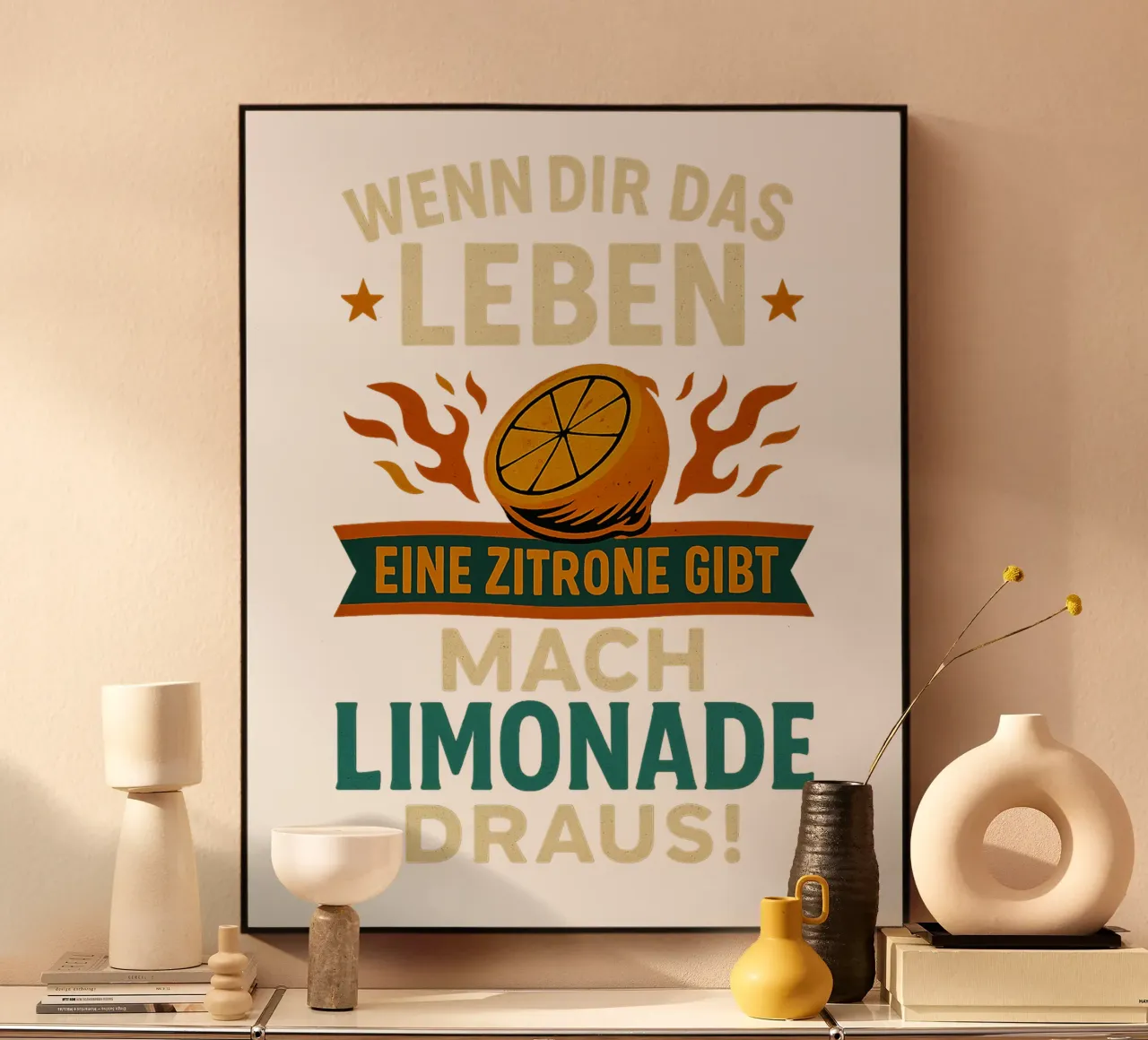 WENN DIR DAS LEBEN EINE ZITRONE GIBT, MACH LIMONADE DRAUS Alu-Dibond von Vintage Van Gogh