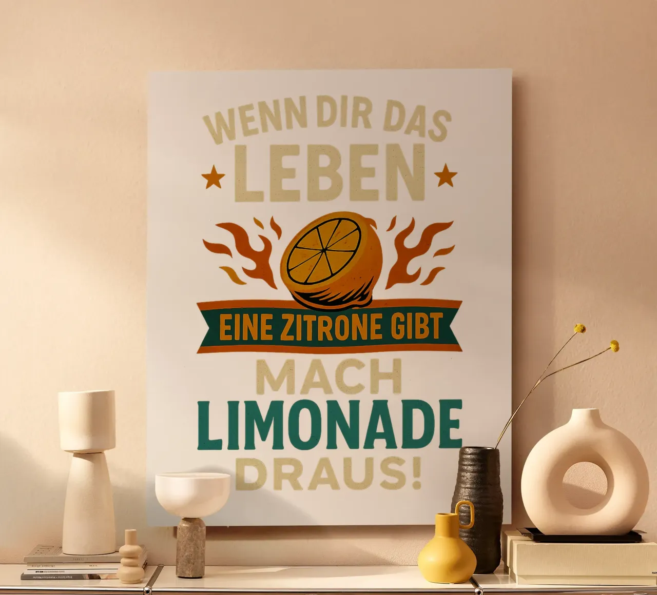 WENN DIR DAS LEBEN EINE ZITRONE GIBT, MACH LIMONADE DRAUS alluminio dibond da Vintage Van Gogh