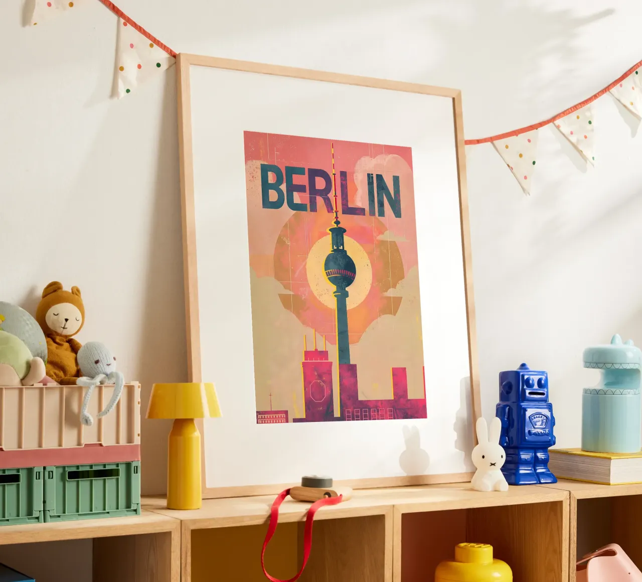 Berlin vintage television tower hahnemühle by Vintage Travel Art