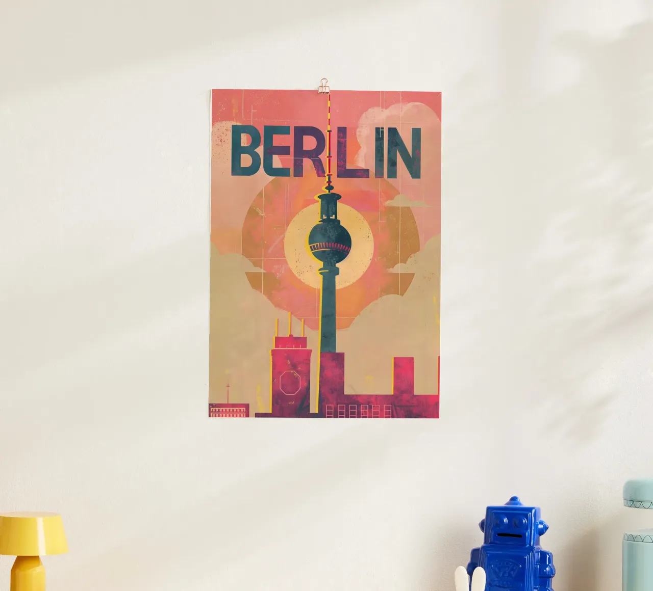 Berlin vintage television tower hahnemühle by Vintage Travel Art