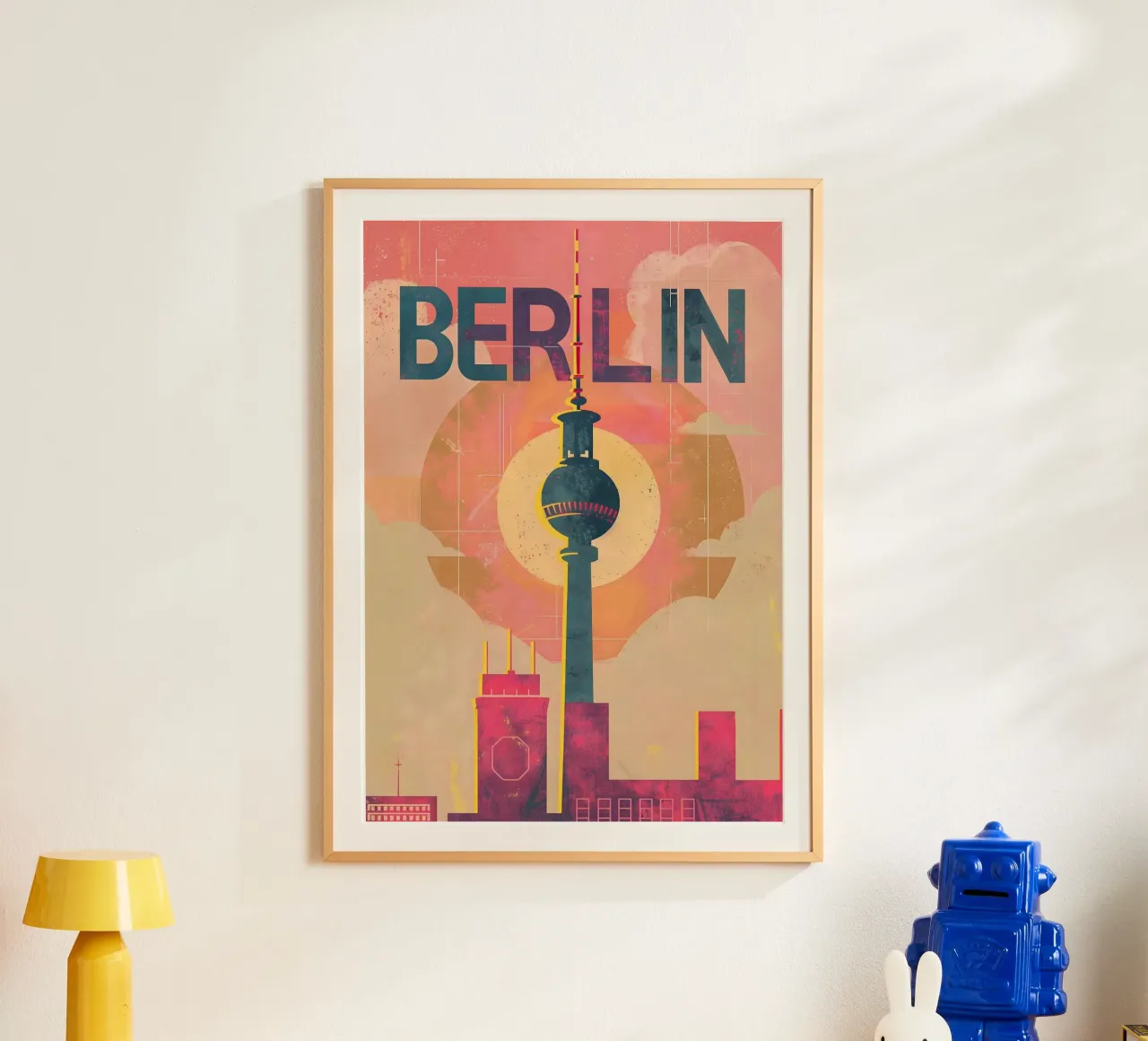 Berlin vintage television tower hahnemühle by Vintage Travel Art