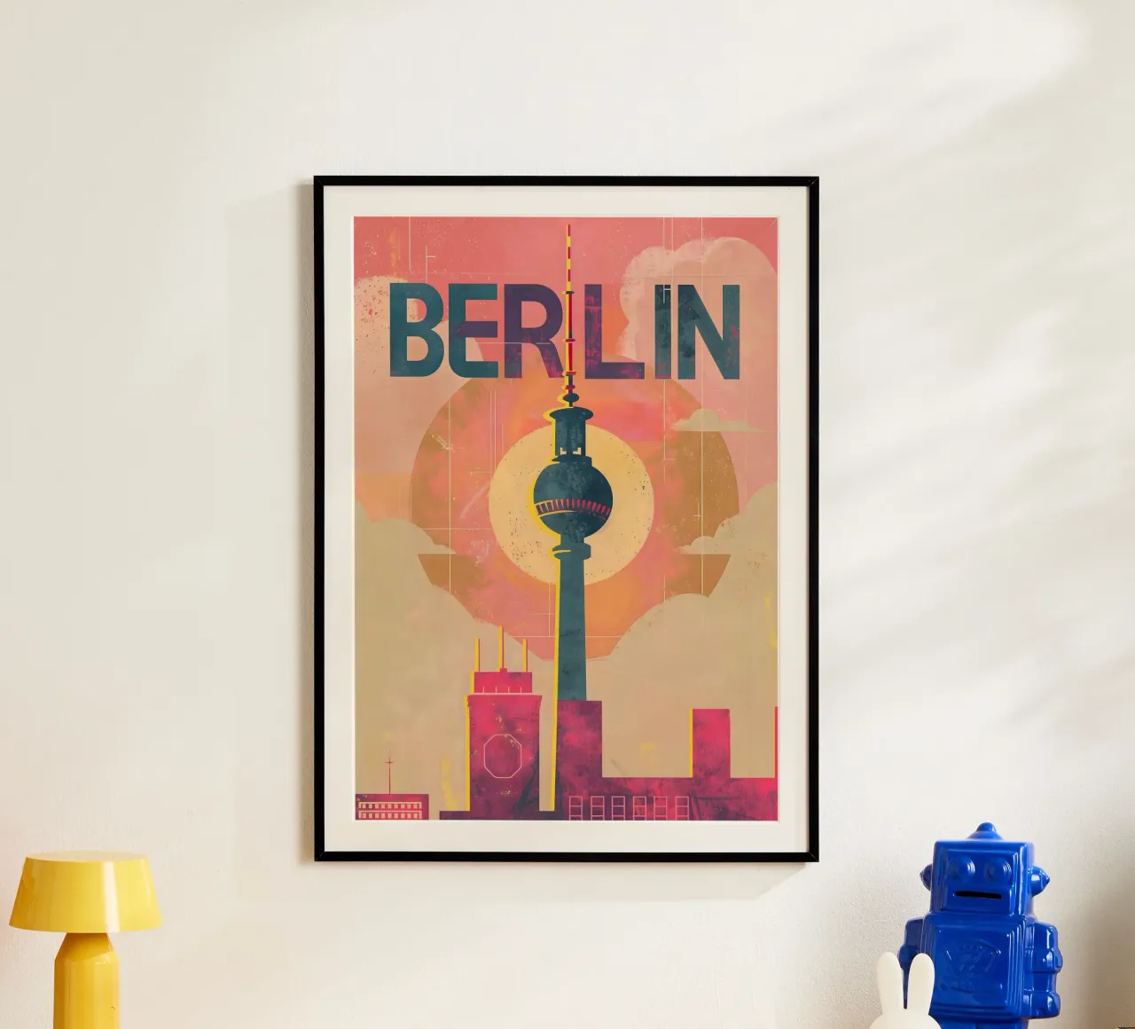 Berlin vintage television tower hahnemühle by Vintage Travel Art